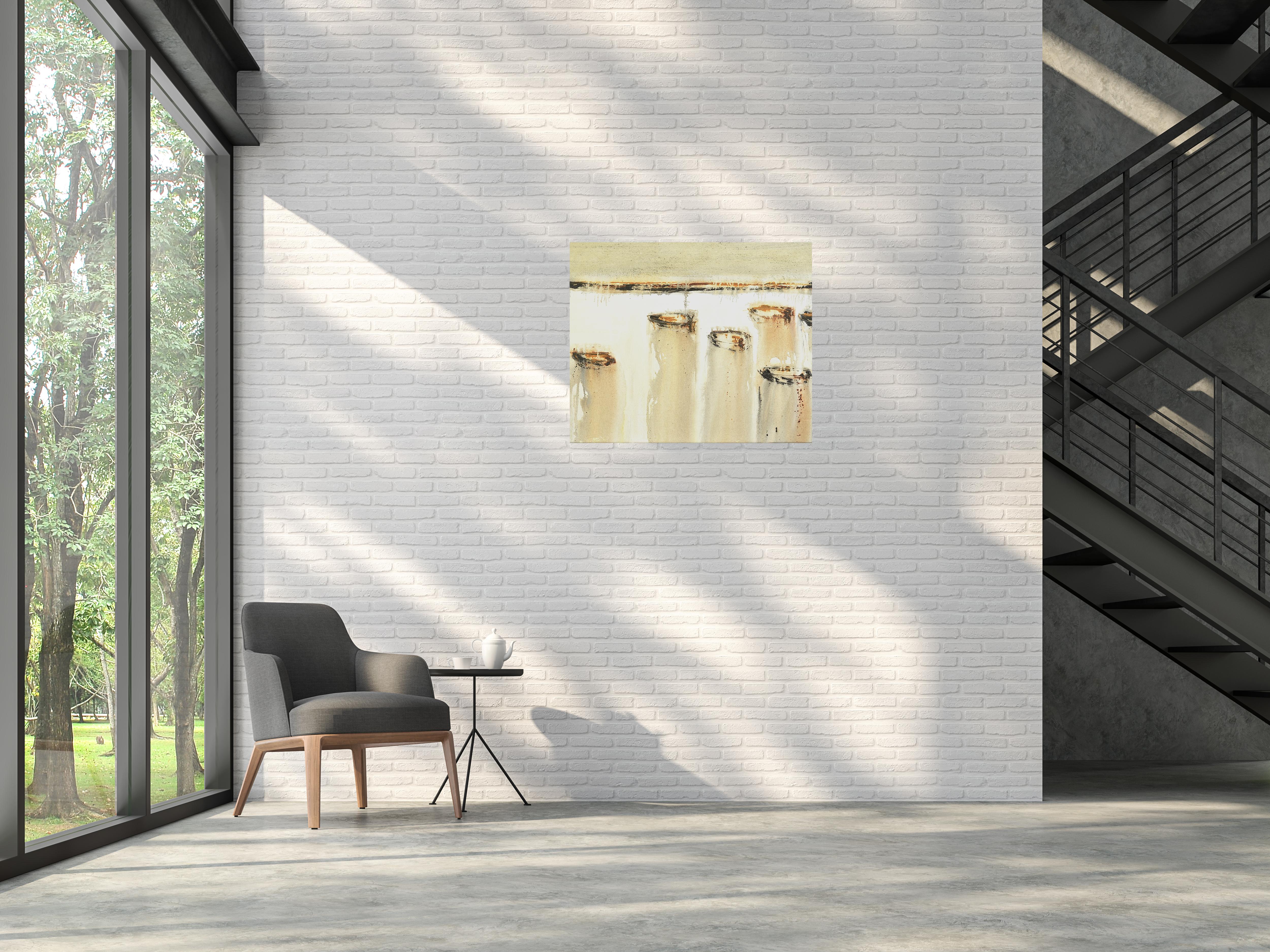 Patterson  Boote im Meer. Acryl-Leinwandgemälde im Angebot 1