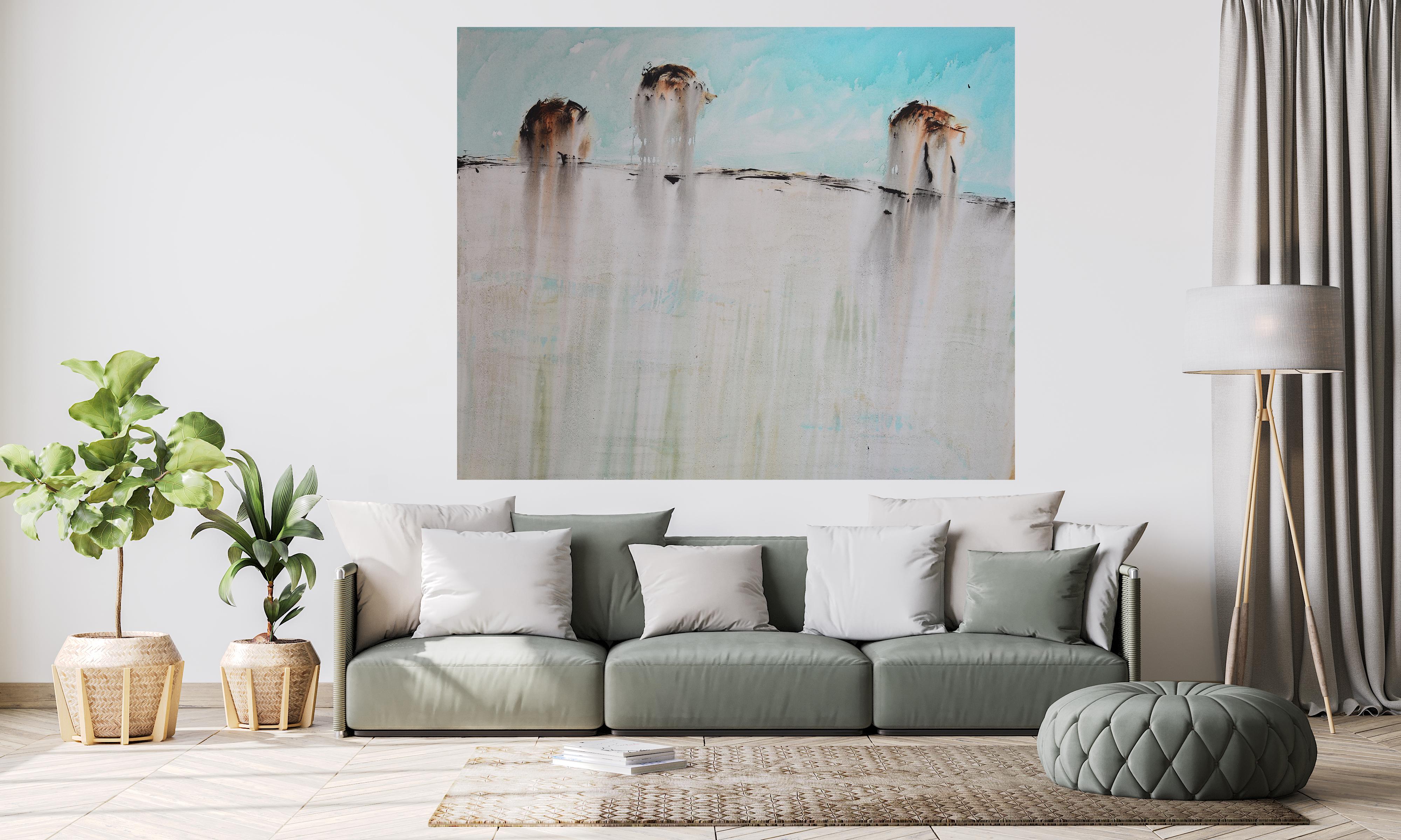 Patterson   Barche nel mare. Deriva. 2020. pittura acrilica - Abstract Painting Grigio di PATTERSON, Yendris
