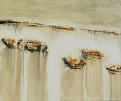 Patterson  Barcos en la orilla. pintura acrílica