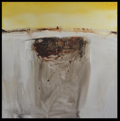 Patterson. Giallo quadrato. Marrone. Nave. pittura acrilica