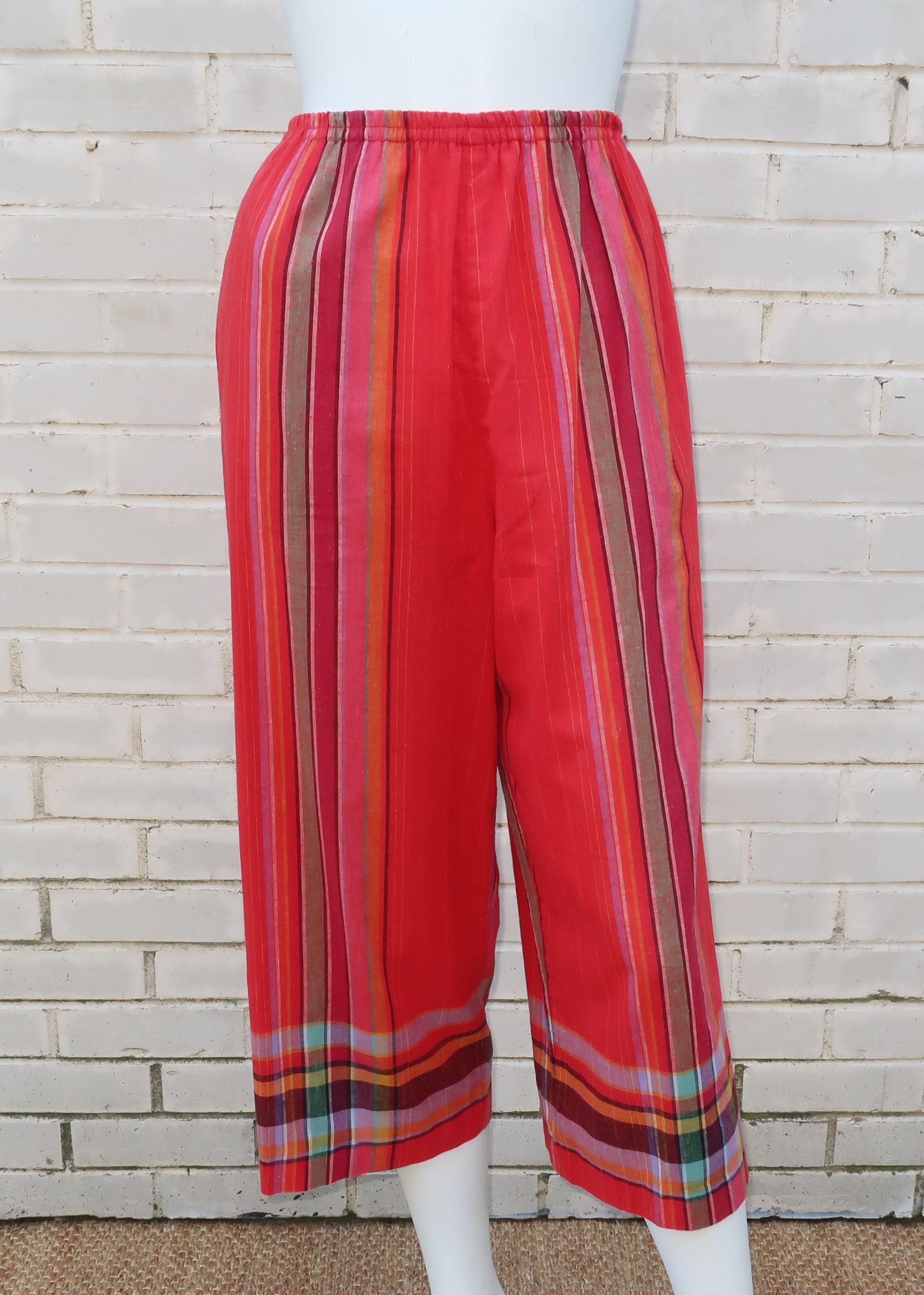 Patti Cappalli California Two Piece Madras Sun Suit, 1970's  6