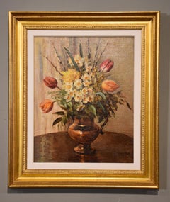 Peinture à l'huile du maire Patti Mayor "Flowers"