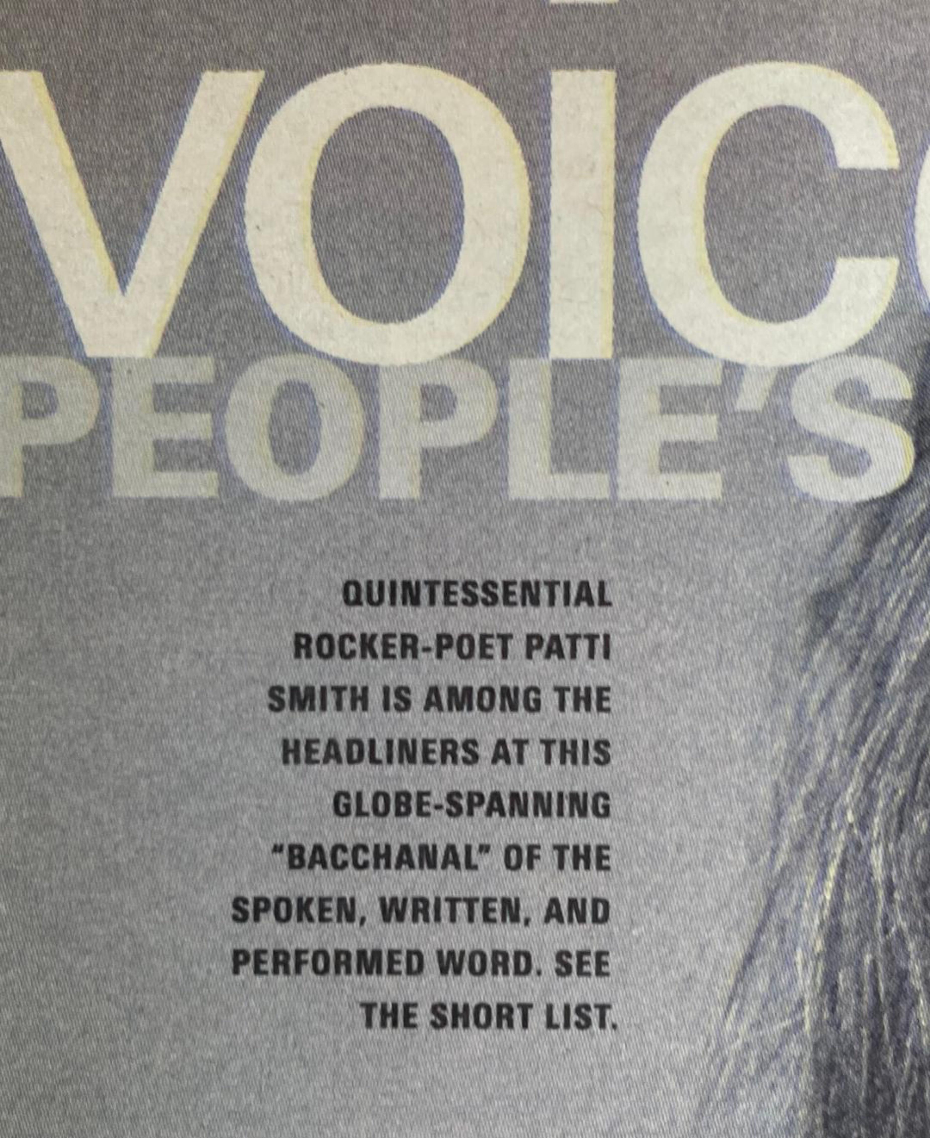 Insert du journal Village Voice (Voice Choices) signé à la main par Patti Smith en vente 3