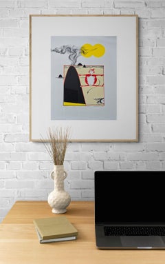 Entre la espada y la pared (satírico, figurativo, divertido, gato, retrato)