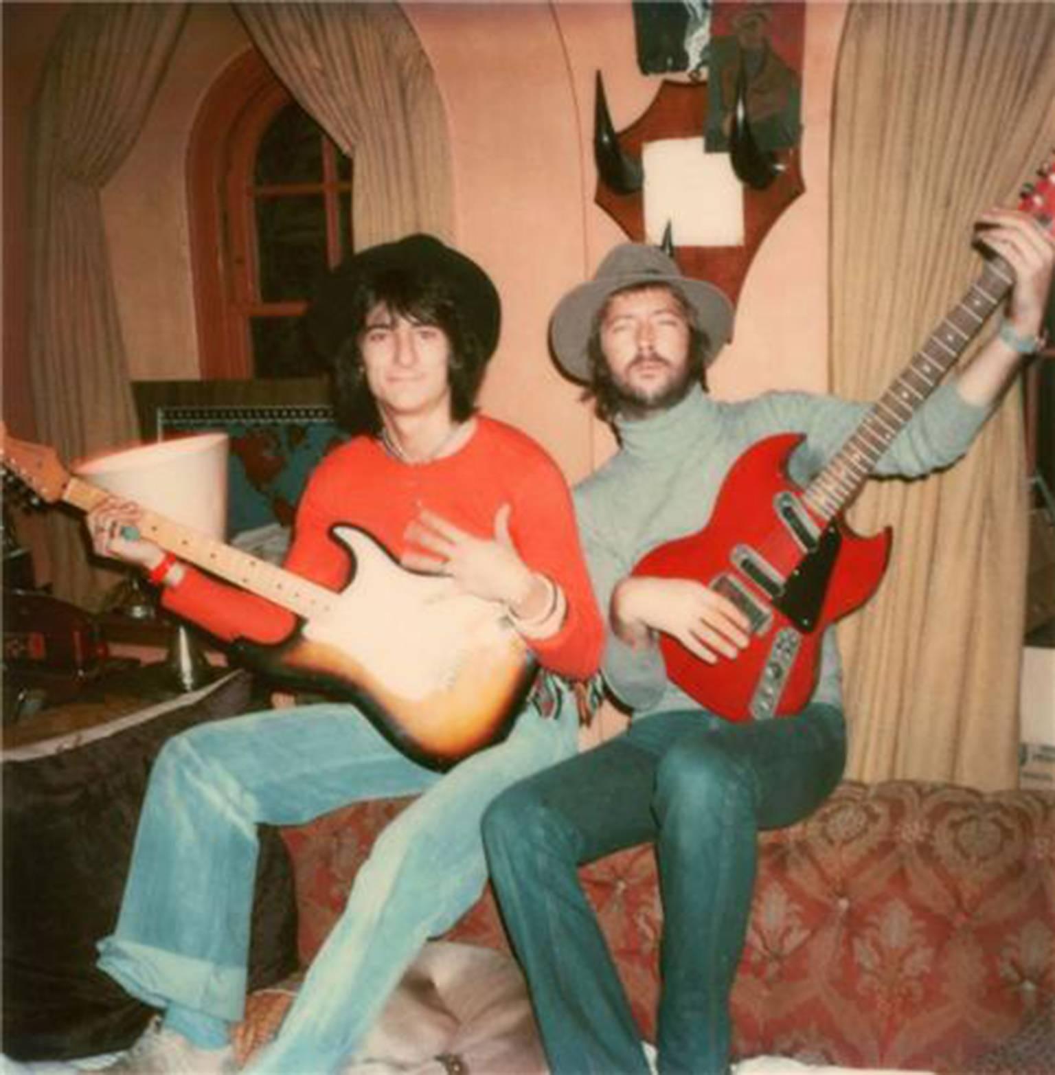 Pattie Boyd Portrait Photograph - Eric Clapton and Ron Wood