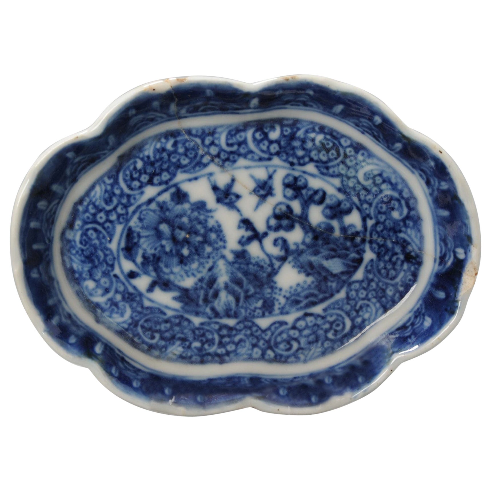 Pattipan-Porzellan Chine de Commande Vögel in Gartenblumen, 18. Jahrhundert im Angebot