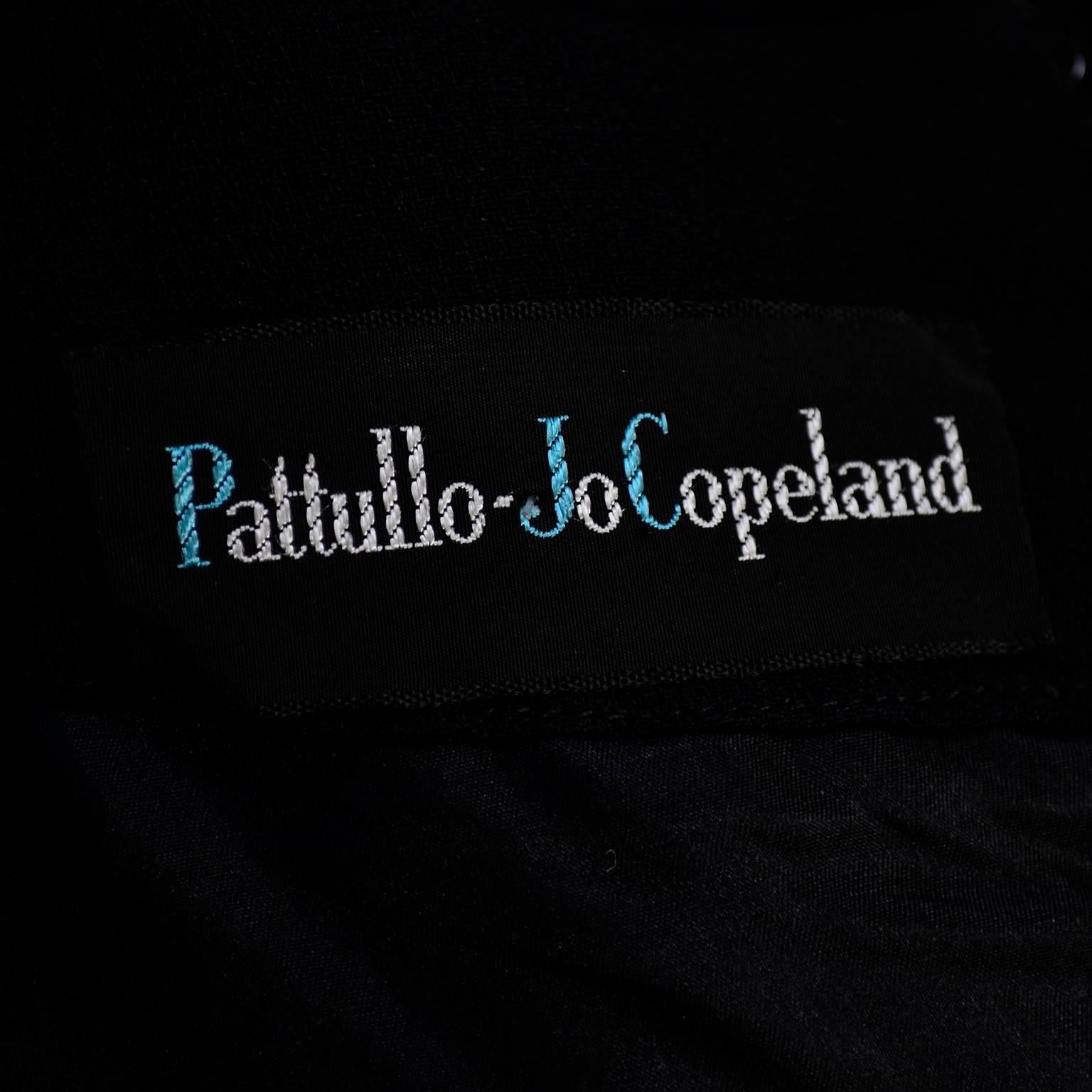 Pattullo-Jo Copeland Late 1960s Black Crepe Dress W Bow Belt and Taffeta Ruffles 3