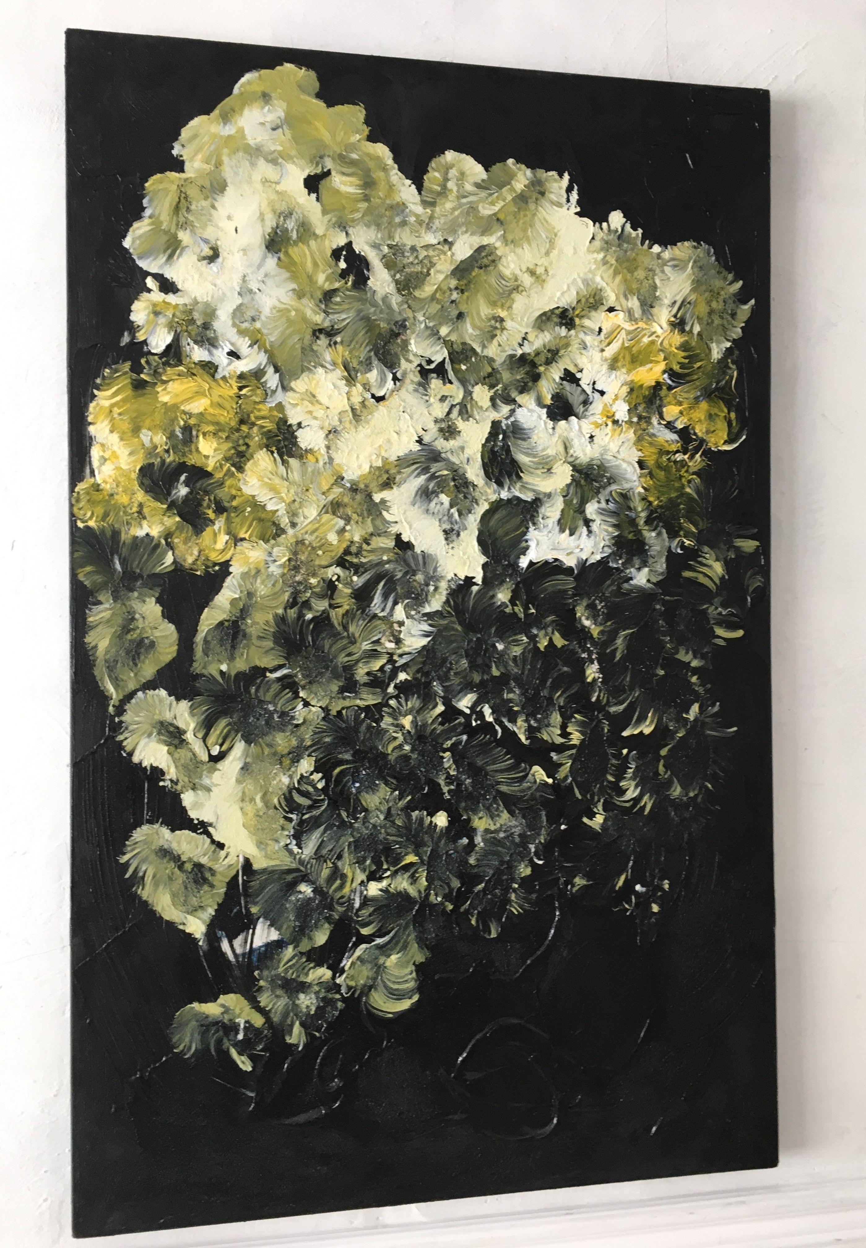 Polar, Painting, Acrylic on Canvas - Black Abstract Painting by Patty Beaton