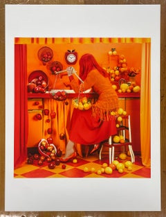 Apples and Oranges - Limited Edition, Fruit, Kitchen, Red, Woman, Interior