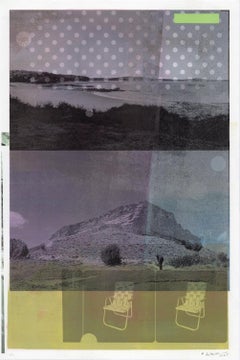 "Sin salida al mar (Recreo)", Impresión en técnica mixta de paisaje abstracto, 2025