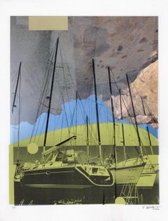 "Landlocked (Seasick)", Contemporary, Abstract, Landscape, Mixed Media Print
