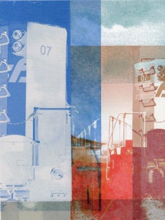 « Landlocked (The End of the Line), impression abstraite en techniques mixtes, 2025