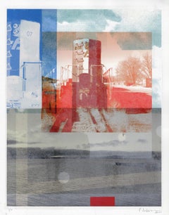 "Landlocked (The End of the Line)", Abstract Mixed Media Print, 2025