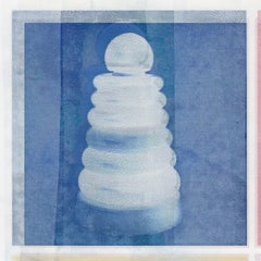 "Stacked and Arranged", Contemporary, Toy, Blue, Pink, Yellow, Mixed Media Print