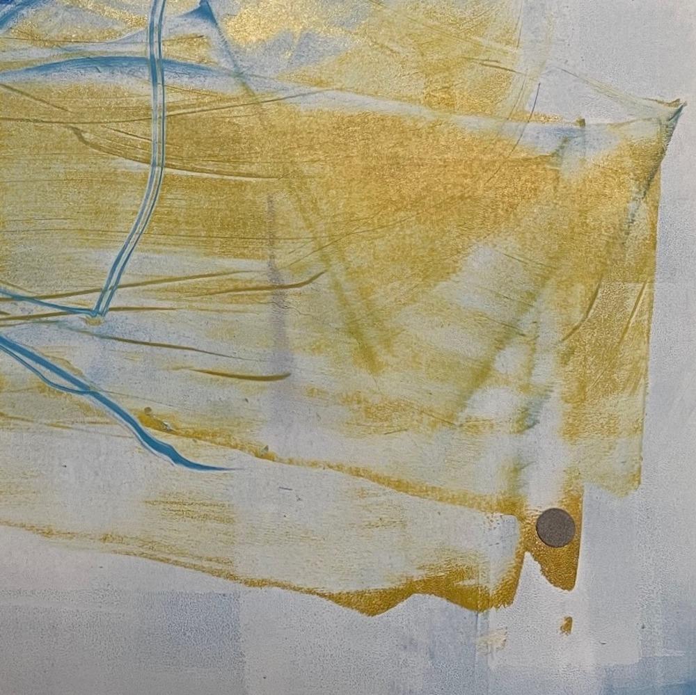 « The Long Part of the Drive », paysage abstrait, bleu, jaune, monogravure, 2021 en vente 3