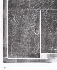 "Astronomy", Abstract, Contemporary, Circles, Black, White, Print