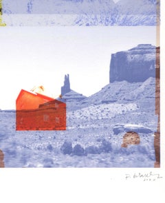 « Blue Utah / Orange House », abstrait, photographie, techniques mixtes, paysage