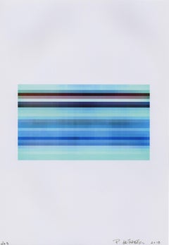 „Broken Television 203“, Abstrakt, Blau, Taupe, Foto, Digitaldruck, 2018