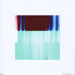 "Broken Television 300", Abstract, Graphic, Blue, Maroon, Photo, Digital Print