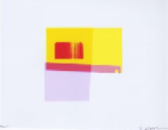 "Broken Television 305", Abstract, Yellow, Pink, Red, Photo, Digital Print