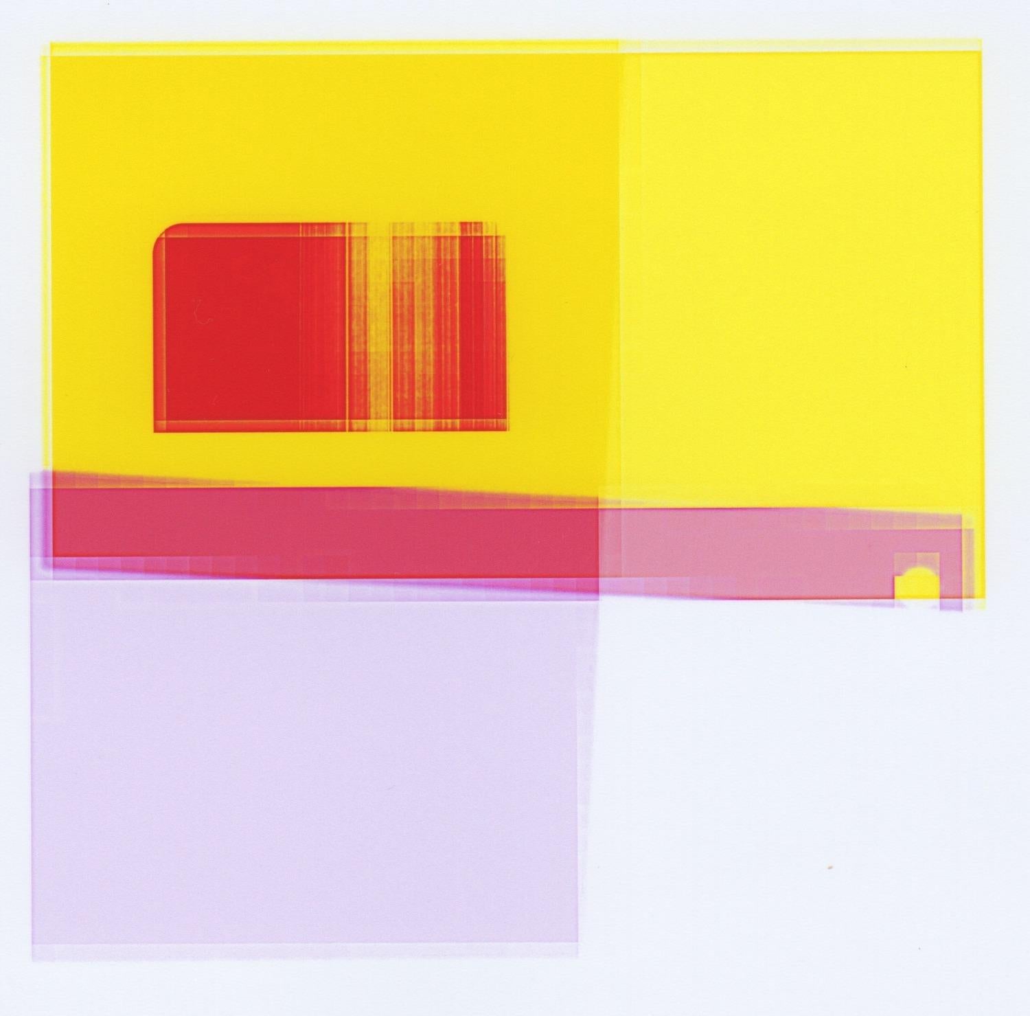 "Broken Television 305", abstract, yellow, pink, red, photo, digital print