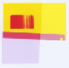"Broken Television 305", photo, digital print, abstract, yellow, pink, red