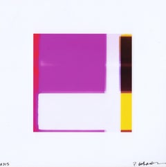 "Broken Television 315", Abstract, Fuchsia, White, Yellow, Photo, Graphic Print