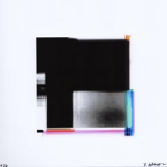 "Broken Television 316", Abstract, Minimalist, Pink, Black, Digital Print