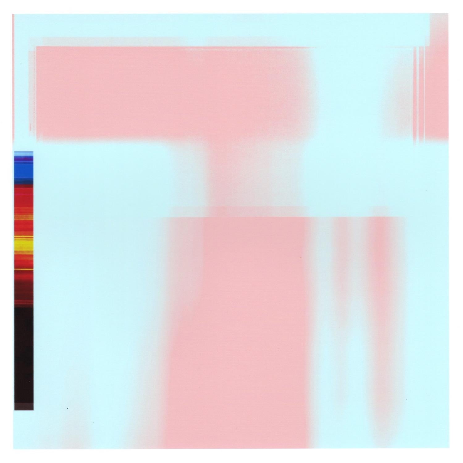 "Broken Television 322", abstract, blue, pink, rainbow, digital print, photo - Print by Patty deGrandpre