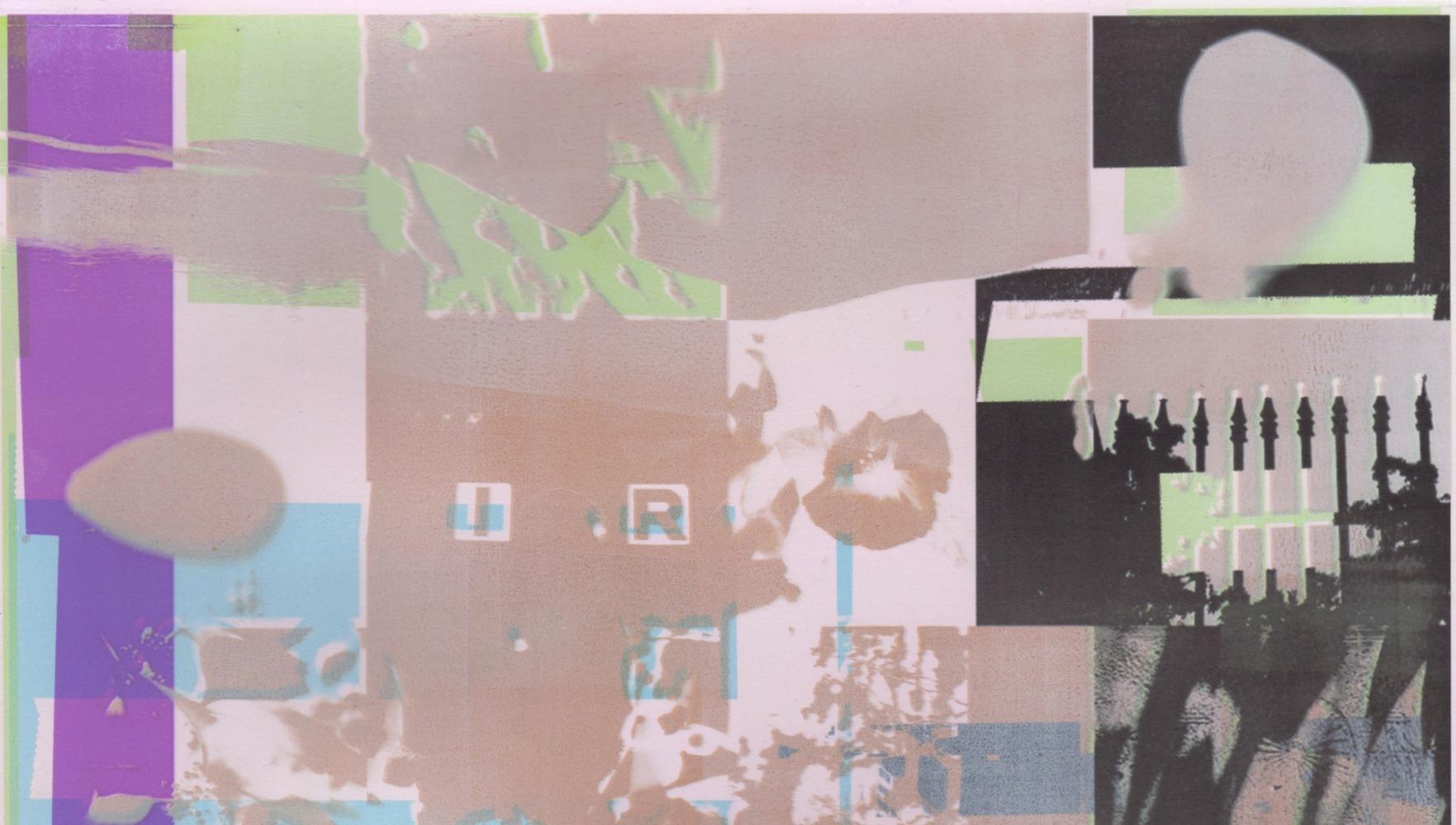 Patty deGrandpre’s “It’s Right There in Front of You” is a 11 x 14 inch predominately black, light chestnut, and light pink mixed media unique inkjet print on Red River 60lb. Polar Matte Photo paper. A collection of digital “snapshots” offer