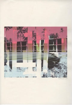 "Kauai, Deserted", abstract, print, architecture, magenta, gray, blue, black