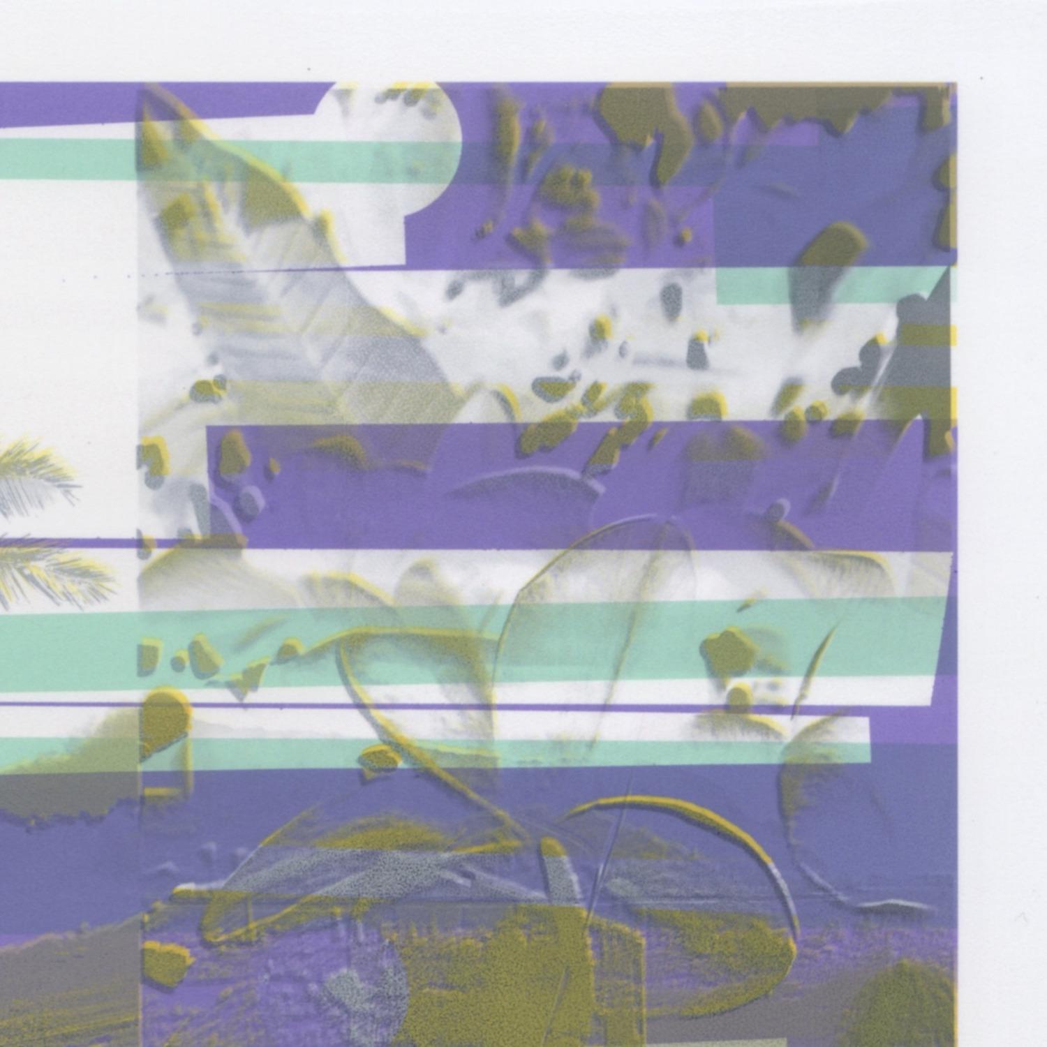 „Kauai, Tranquility“, abstrakt, Landschaft, lavendel, grün, türkis, Druck (Abstrakt), Print, von Patty deGrandpre