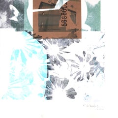 "Deja las flores en la puerta de atrás", Paisaje abstracto, Impresión en técnica mixta