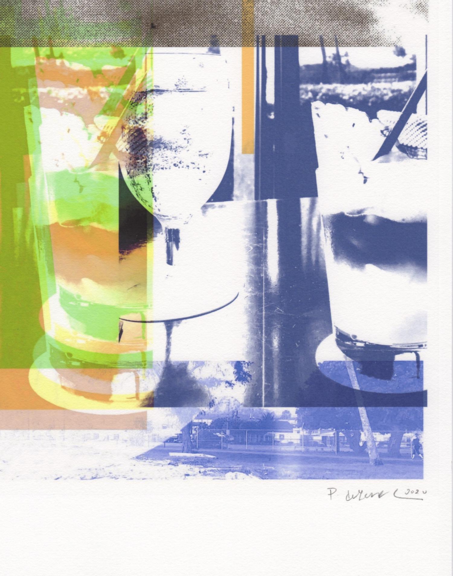 « Ruf & Pineapple (Hurricane Party) », abstrait, bleu, vert, orange, photographie en vente 2