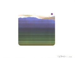 „Shows about Nature 3“, Abstrakte Landschaft, Berge, Lila, Grün, Druck