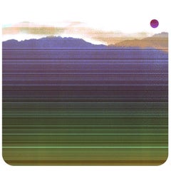 "Espectáculos sobre la Naturaleza 3", Paisaje abstracto, Montañas, Morado, Verde, Impresión