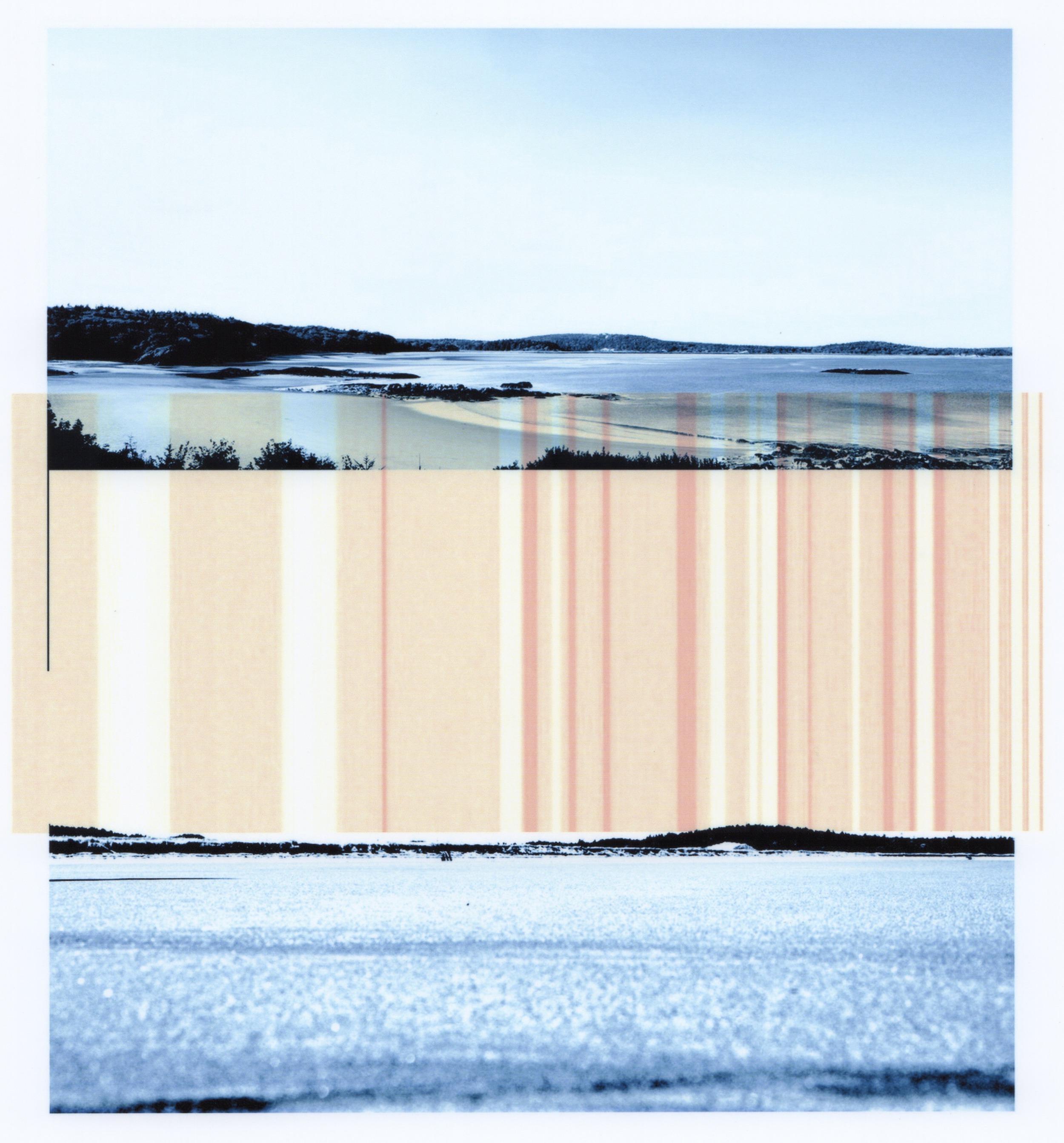 Patty deGrandpre Color Photograph - "Shows about Nature 6", abstract, landscape, blue, orange, digital print