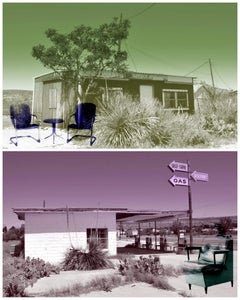 "Vacated but Longing to Find (Texas green and purple)", landscape, photography