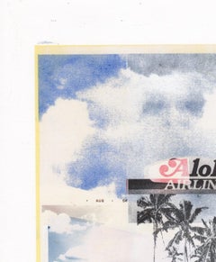 "Vintage Hawaii and Some Lady Legs", Contemporary, Blue, Mixed Media Print