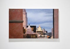 View from the Train: Cityscape Oil Painting, View of Brooklyn