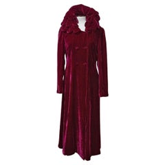 Patty Shelabarger Cyclamen Velvet Overcoat M