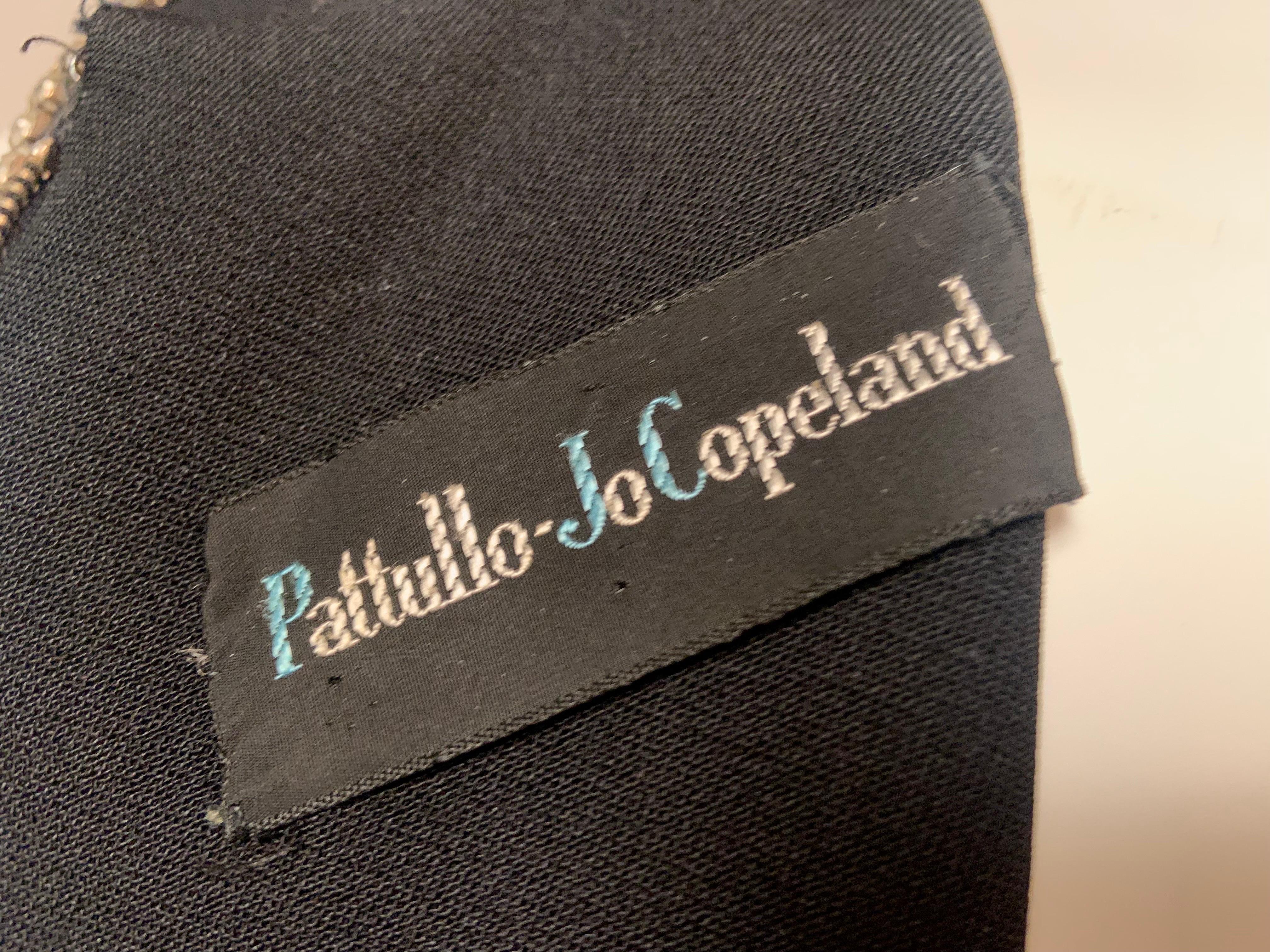 Patullo-Jo Copeland Abendkleid aus schwarzer Wolle und rosafarbenem Satin mit Strassbesatz im Angebot 7