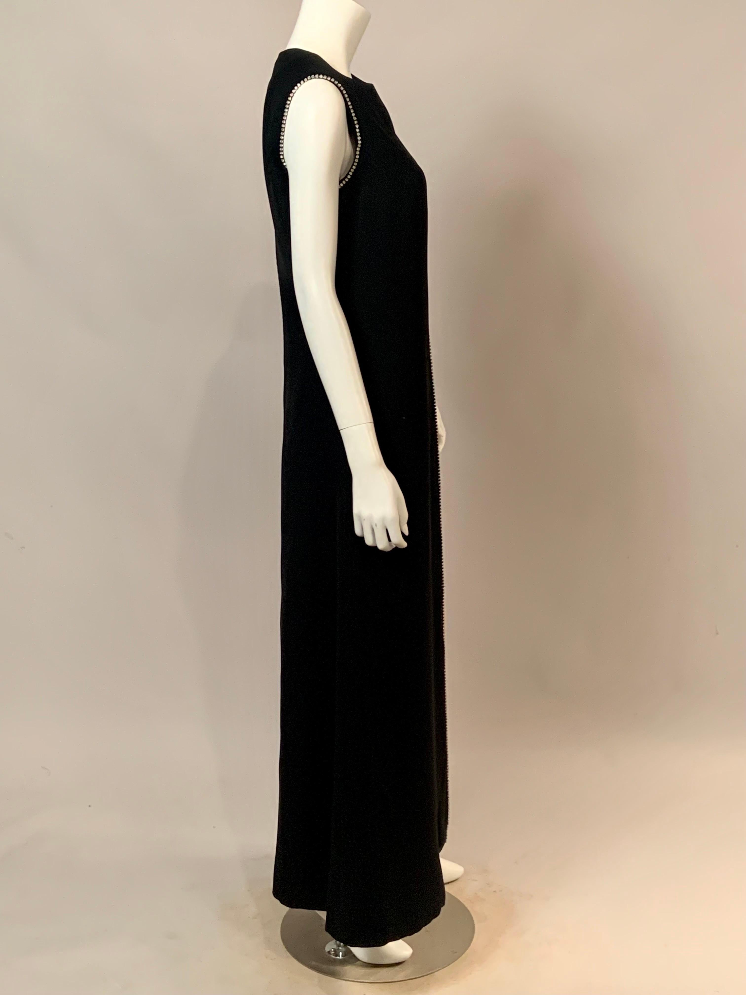 Patullo-Jo Copeland Abendkleid aus schwarzer Wolle und rosafarbenem Satin mit Strassbesatz im Angebot 3