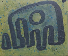 Pau Alemany 11 Green  Chopin original abstract mixed media painting
