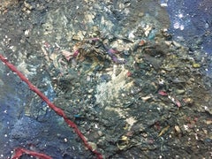 PAU ALEMANY  Blue  Big   original abstract mixed media canvas painting