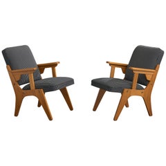 Pau Brasil, Lounge Chairs, Wood, Fabric, Brazil, 1950s