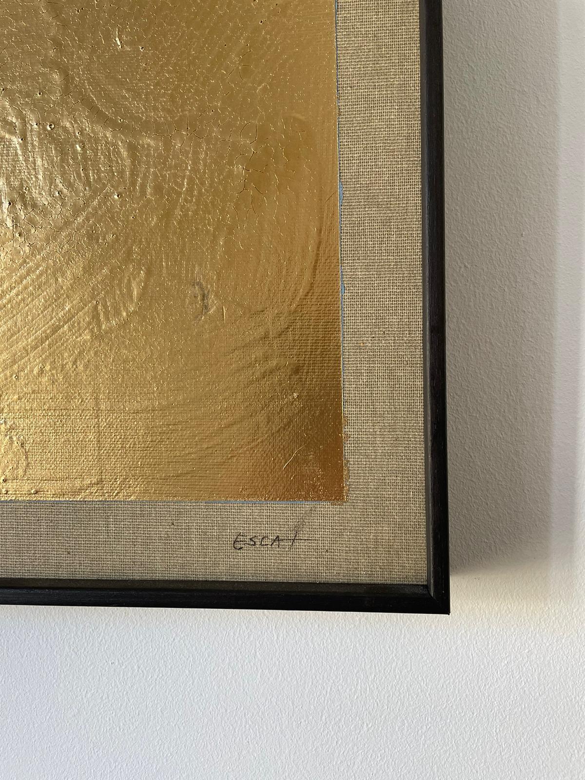 ABSTRACT Artwork Acrylic with gold color Untitled by Pau Escat 2023 For Sale 2