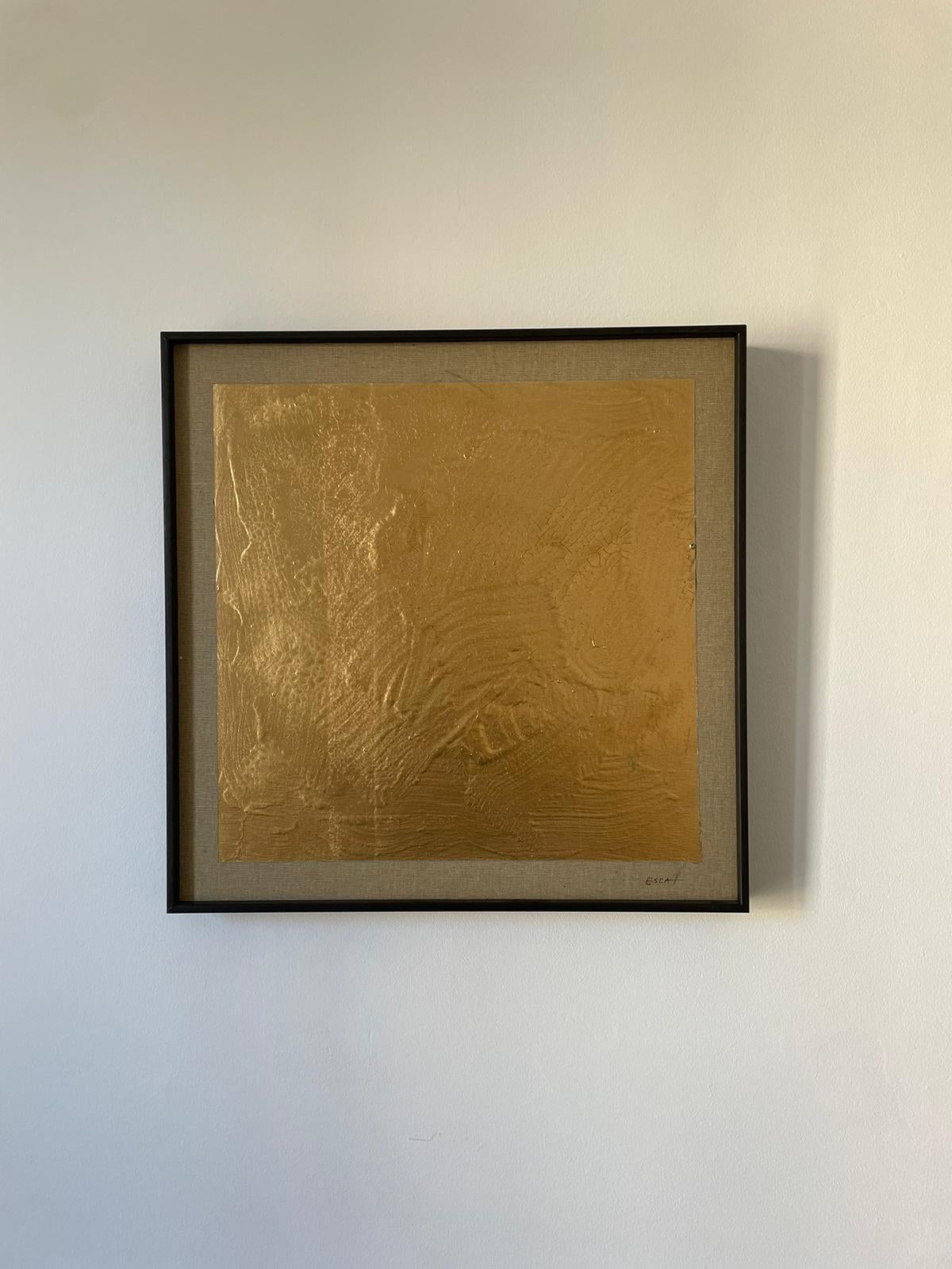 ABSTRACT Artwork Acrylic with gold color Untitled by Pau Escat 2023 For Sale 3