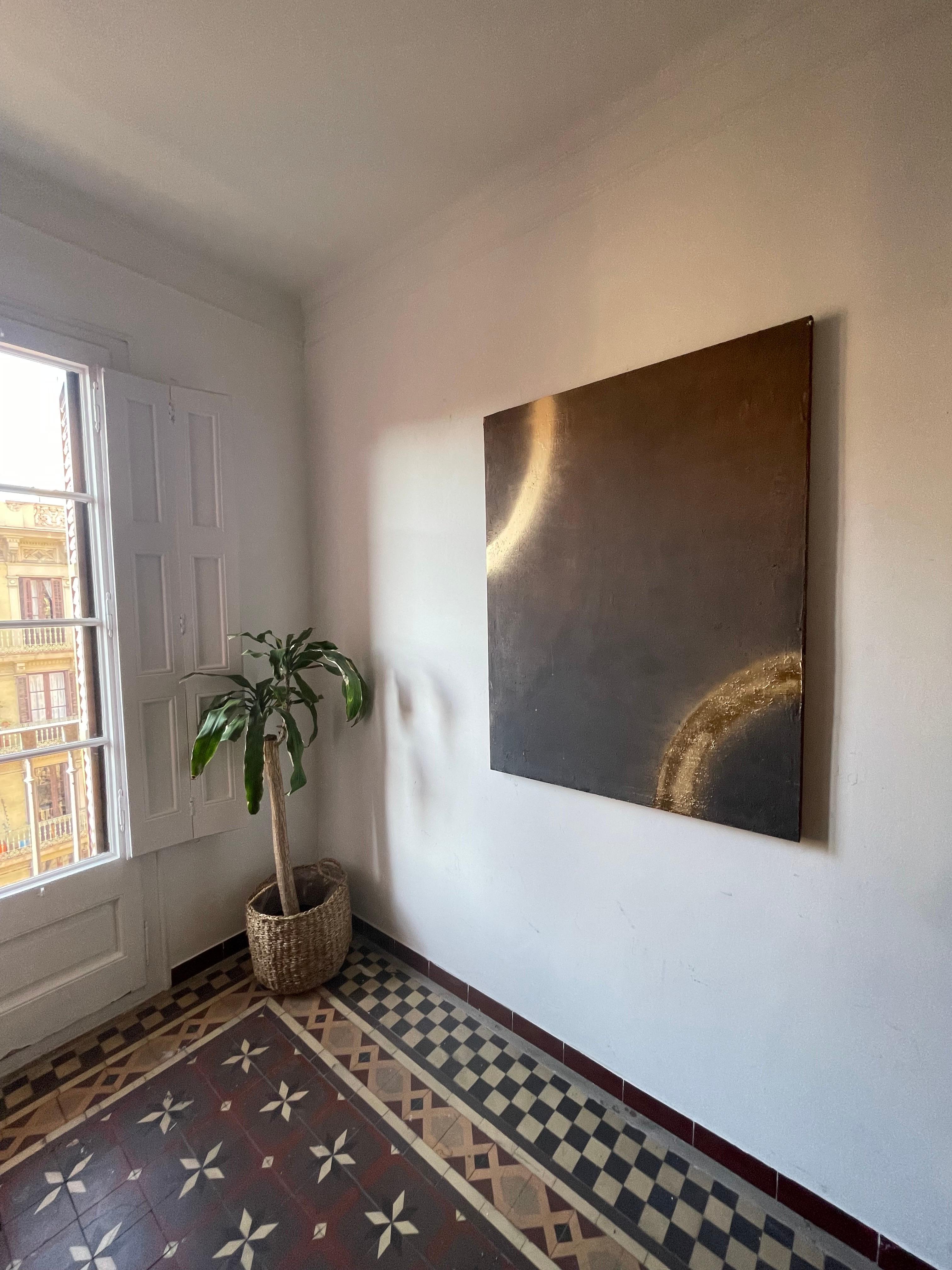 Pau Escat ABSTRACT Artwork Texture Dark With Gold Color Untitled By 