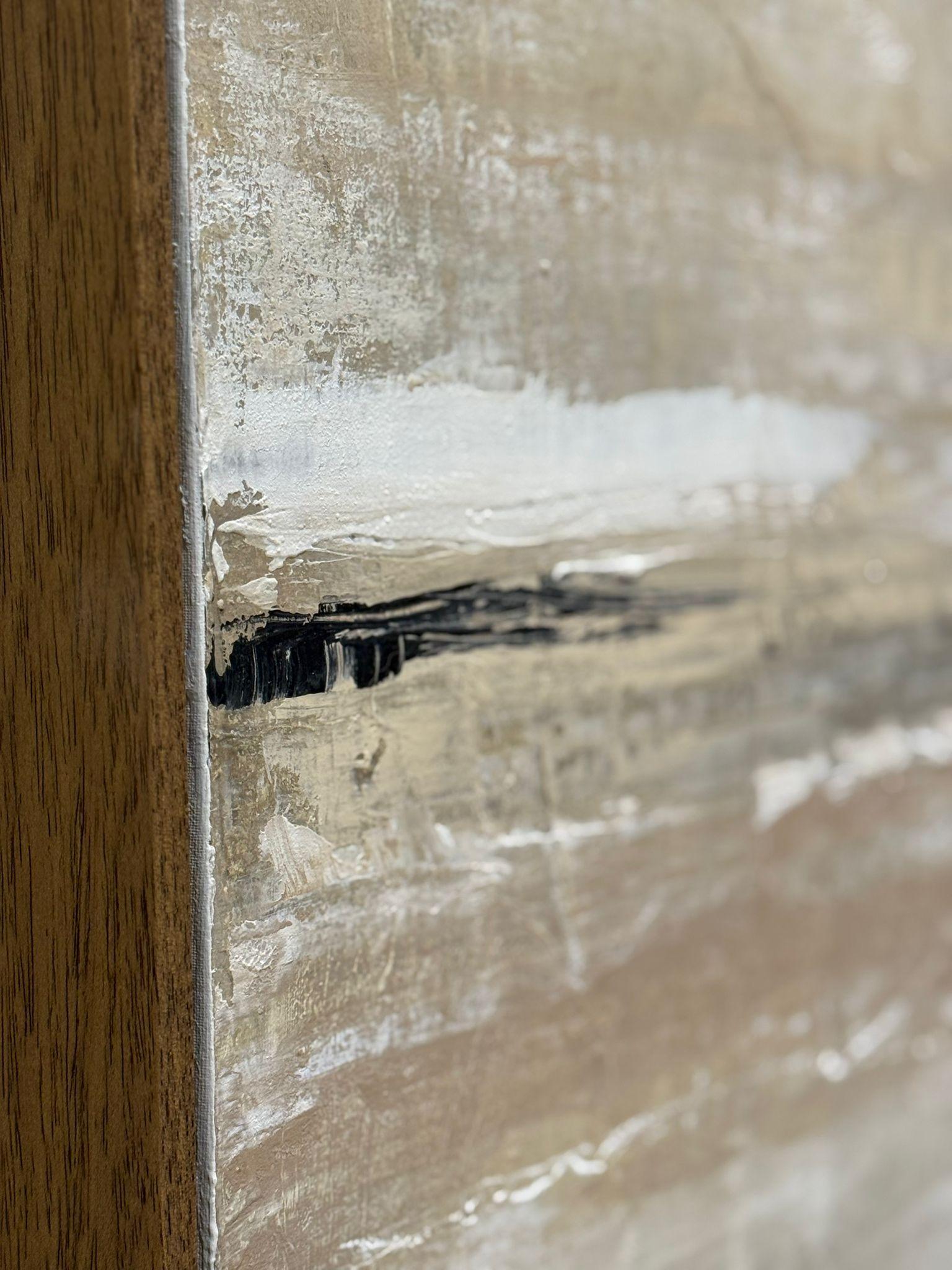 Abstract Desert Horizon, Textured Abstract Landscape Painting by Pau Escat For Sale 1